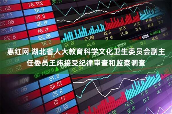 惠红网 湖北省人大教育科学文化卫生委员会副主任委员王炜接受纪律审查和监察调查