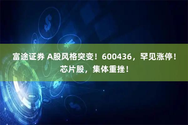 富途证券 A股风格突变！600436，罕见涨停！芯片股，集体重挫！