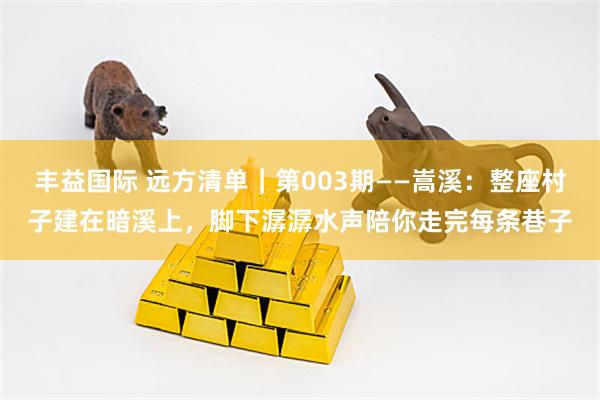 丰益国际 远方清单｜第003期——嵩溪：整座村子建在暗溪上，脚下潺潺水声陪你走完每条巷子
