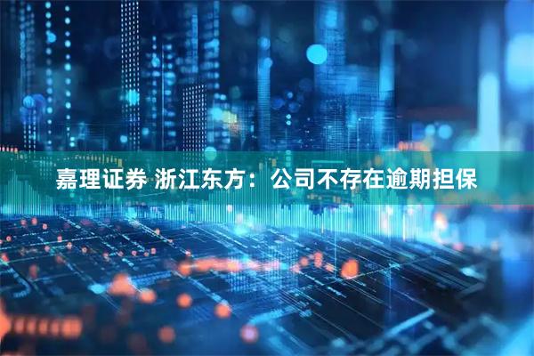 嘉理证券 浙江东方：公司不存在逾期担保