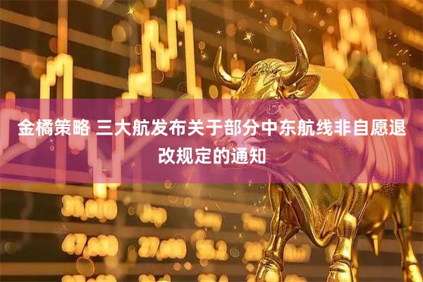 金橘策略 三大航发布关于部分中东航线非自愿退改规定的通知